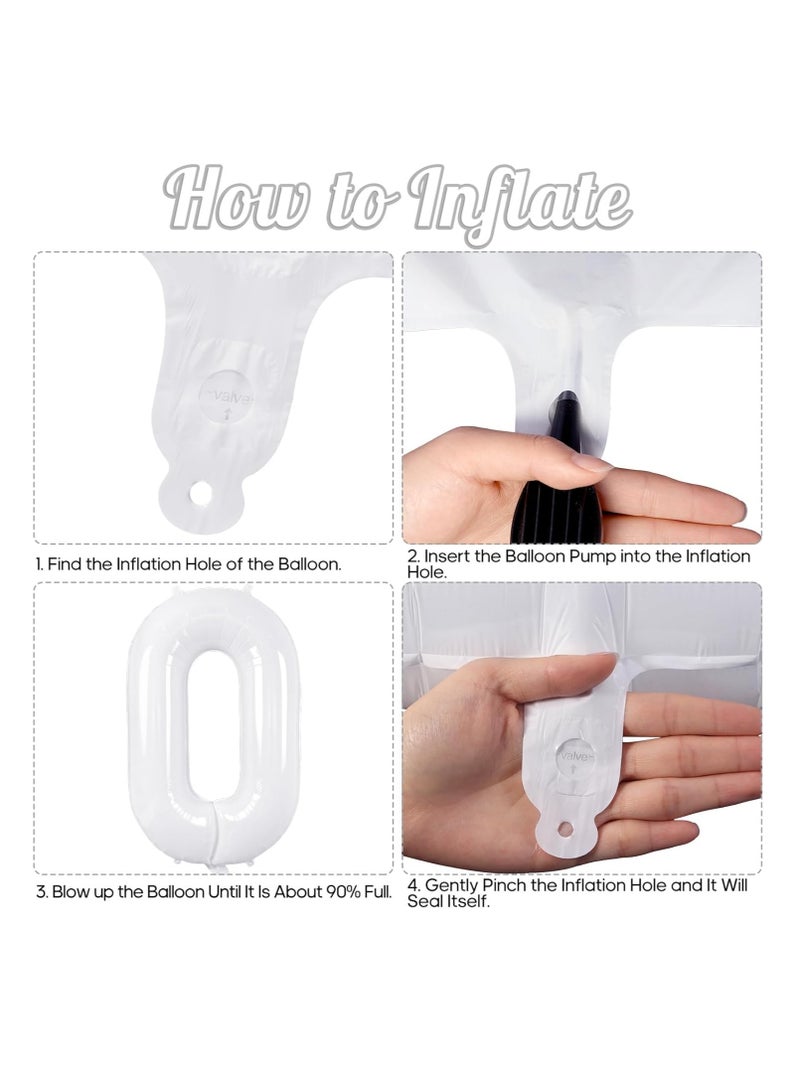 ThePartyPopper White Number Balloons 40 Inch Helium Number 0 Balloon for Birthday Party Anniversary Decoration  - Image 3
