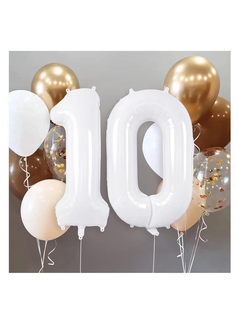 ThePartyPopper White Number Balloons 40 Inch Helium Number 0 Balloon for Birthday Party Anniversary Decoration  - Image 4