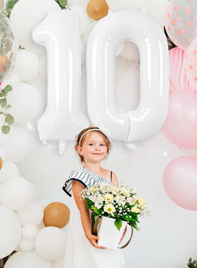 ThePartyPopper White Number Balloons 40 Inch Helium Number 0 Balloon for Birthday Party Anniversary Decoration  - Image 5