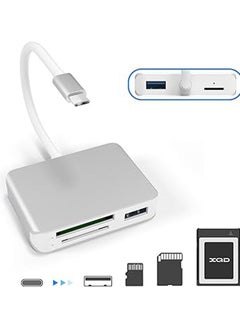 General XQD Card Reader USB C,XQD/SD/TF Card Reader Type C,Dual USB3.0 Card Adapter Read 3 Cards for SD(HC/XC),TF, Sony G Series, Lexar USB Mark Card, Compatible for Type-C Laptop, Support Windows/Mac OS  - Image 1