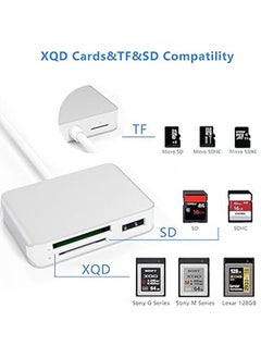 General XQD Card Reader USB C,XQD/SD/TF Card Reader Type C,Dual USB3.0 Card Adapter Read 3 Cards for SD(HC/XC),TF, Sony G Series, Lexar USB Mark Card, Compatible for Type-C Laptop, Support Windows/Mac OS  - Image 3