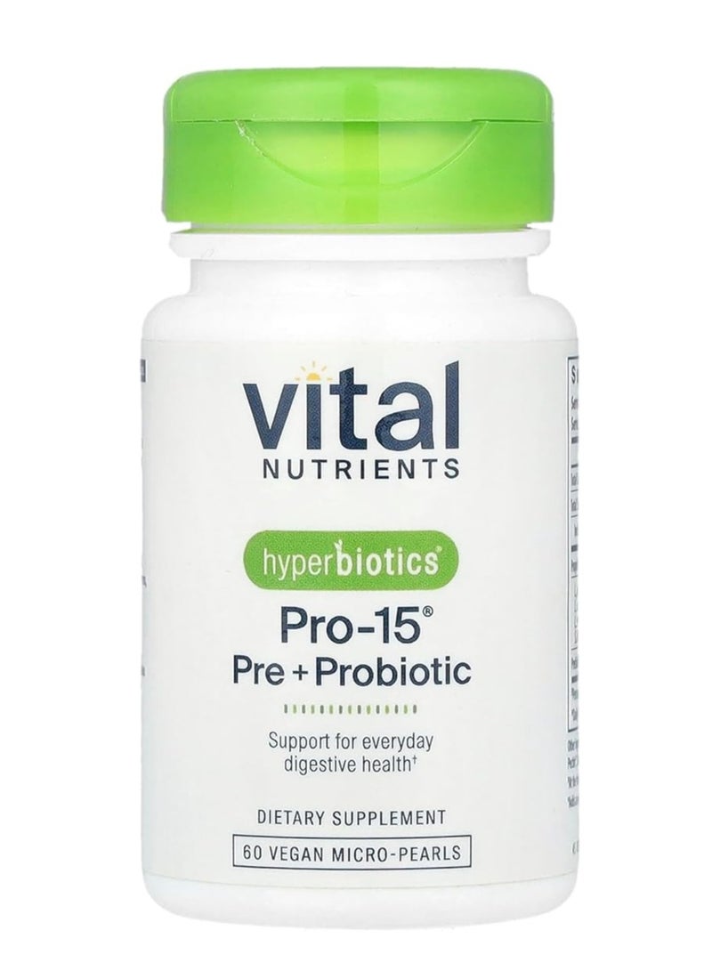 Hyperbiotics Pro-15, Pre Plus Probiotic, Immune, Digestive Gut Health 60 Tablets