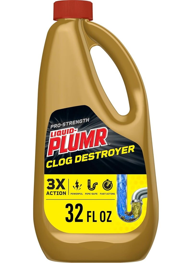 Clorox جيل سائل بلومر بقوة احترافية لتدمير الانسدادات مع حماية الأنابيب، منظف سائل للمجاري - 32 أونصة (قد يختلف التعبئة) - Image 1