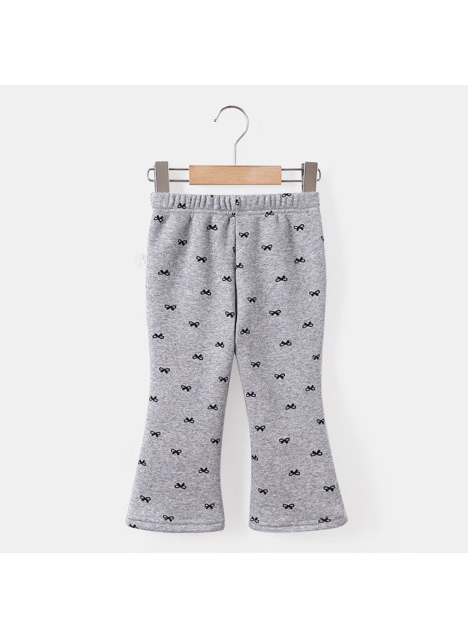 Girls' Baby Autumn Winter Fleece Versatile Casual Pants Toddler Stylish Trousers - Image 4
