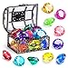 DISHIO Diving Gem Pool Toy 10PCS DISHIO Big Colorful Diamond Diving Toy with Treasure Box Chest Pirate Pool Toys for Kids Toddlers Underwater Sinking Dive Gemstone for Swimming Bath Birthday Party Decoration - Image 3