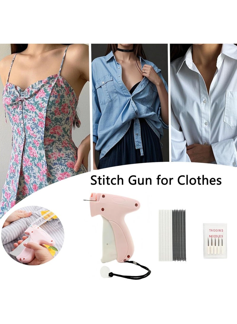 Arabest Stitch Gun for Clothes,Mini Quick Stitch Sewing Gun -Clothing Tag Gun 6 Needles,500 Black & 500 White Fasteners(Pink) - Image 4