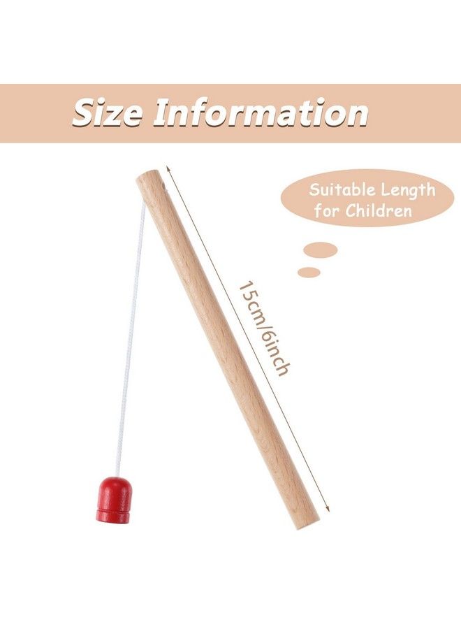 Sumind 4 Pieces Wooden Magnetic Fishing Poles Magnet Poles Fishing Rod For Wooden Magnetic Fishing Game For Kindergarten Preschool Girl Boy - Image 3