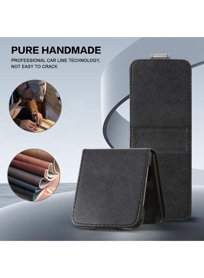 اس-توب جراب لهاتف Samsung Galaxy Z Flip4 5G بملمس جلدي زيتي من البولي يوريثان + جراب هاتف من مادة TPU - Image 2