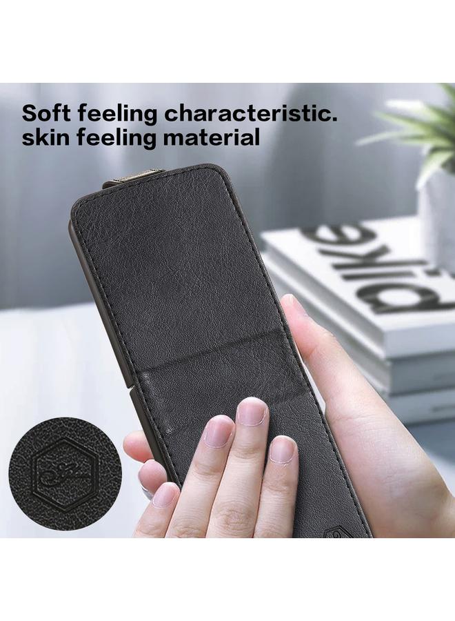 اس-توب جراب لهاتف Samsung Galaxy Z Flip4 5G بملمس جلدي زيتي من البولي يوريثان + جراب هاتف من مادة TPU - Image 5