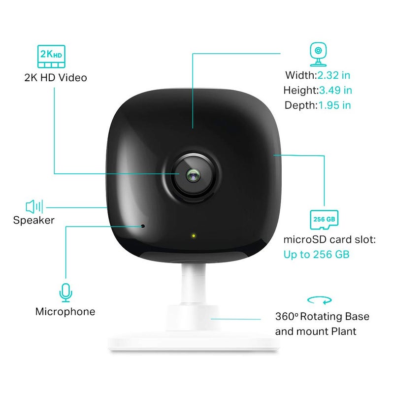 Kasa Smart Kasa 2K+ Indoor Wired Security Camera - Works as a Baby Monitor & Pet Camera, Person/Motion/Baby Cry Detection, 2-Way Audio, Night Vision, Subscription-Free Local Storage or Optional Cloud, KC400 - Image 2