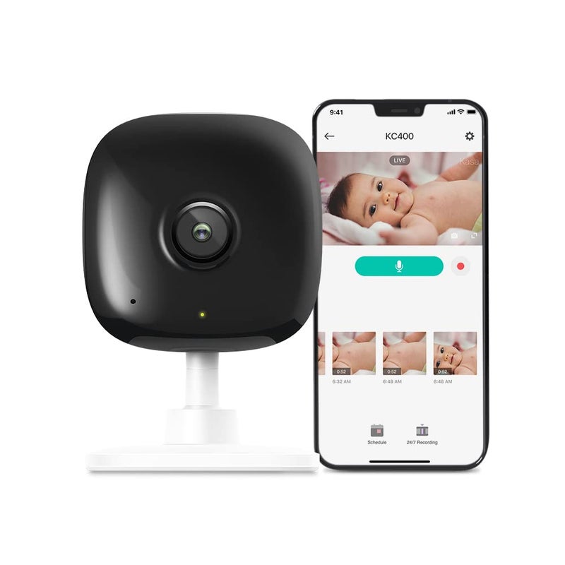 Kasa Smart Kasa 2K+ Indoor Wired Security Camera - Works as a Baby Monitor & Pet Camera, Person/Motion/Baby Cry Detection, 2-Way Audio, Night Vision, Subscription-Free Local Storage or Optional Cloud, KC400 - Image 1