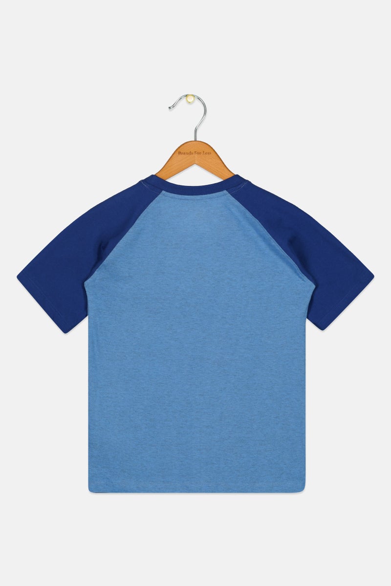 Reebok Kids Boy Crew Neck Short Sleeve Outdoor T-Shirt, Blue - Image 2