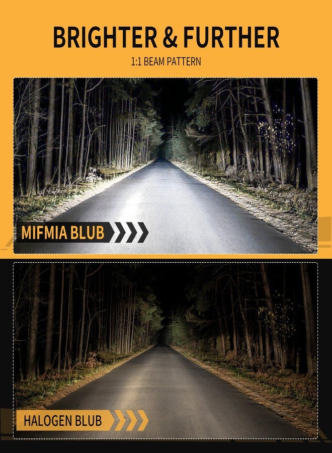 MIFMIA High and Low Beam Combo 6500K White 800% Brightness 40000LM, Non-Polarity Plug and Play with Fan, IP68 Waterproof Off Road Lights Bulbs, Pack of 2 - Image 5