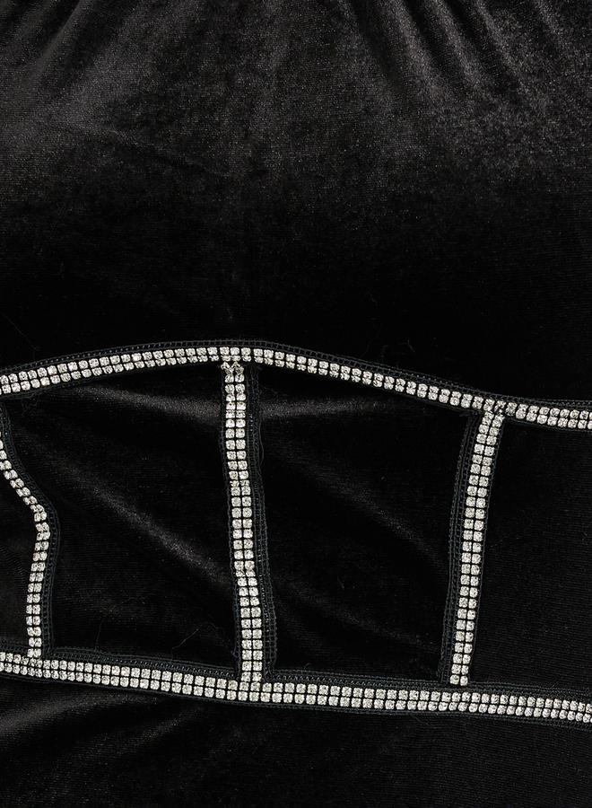 Styli Velvet Corset Midi Dress - Image 3