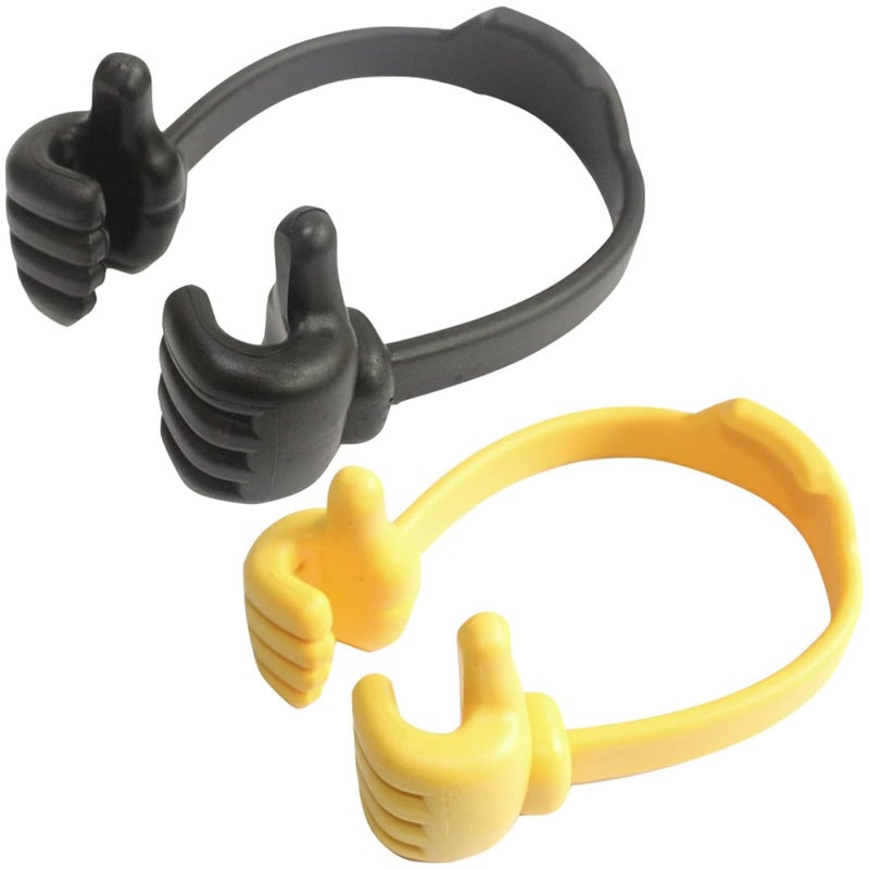 Multi Function Desktop Cell Phone Stand Portable Bracket Holder Black Yellow - Image 2