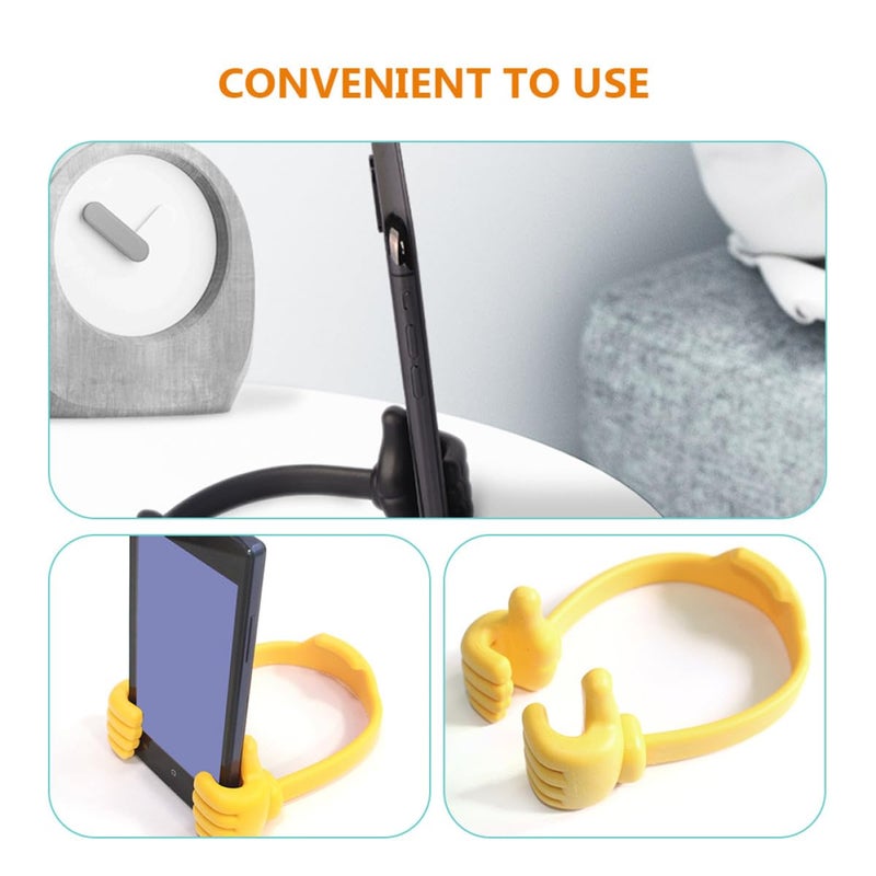 Multi Function Desktop Cell Phone Stand Portable Bracket Holder Black Yellow - Image 4