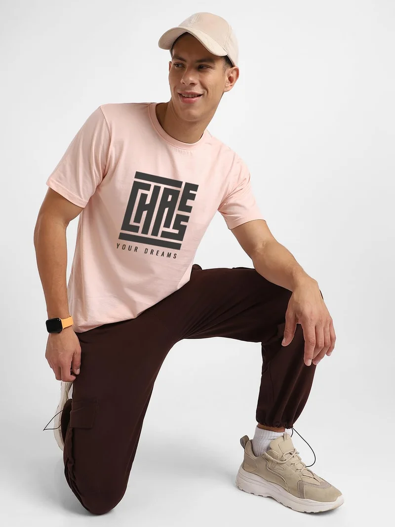 نوبيرو Graphic Printed T-Shirt for Men in Pink