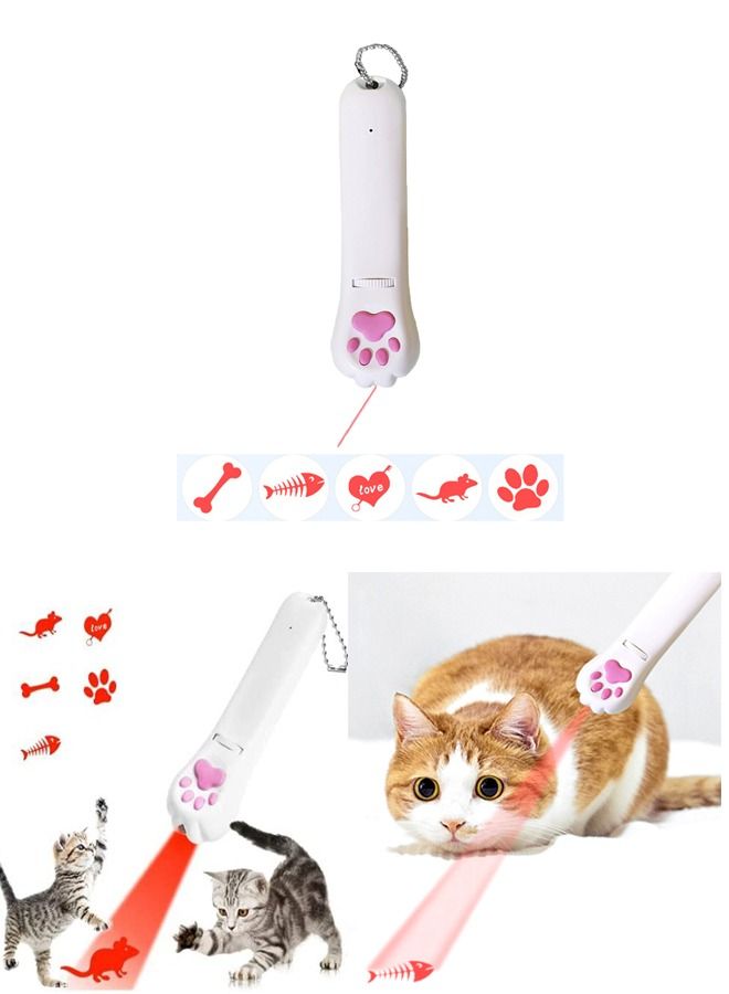 لعبة مؤشر الليزر للقطط LED لعبة تفاعلية بعصا مثيرة مع 5 أنماط 3 في 1 شحن USB ألعاب مطاردة الحيوانات الأليفة مع ضوء UV - Image 1