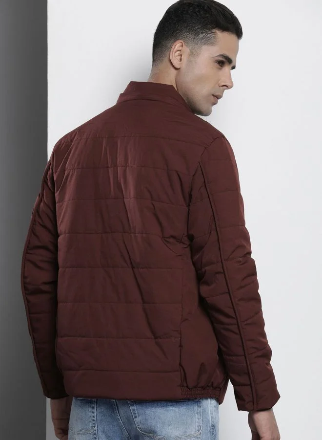 ذا انديان كراج كو The Indian Garage Co Men Slim Fit Solid Round Neck Long Sleeves Jacket