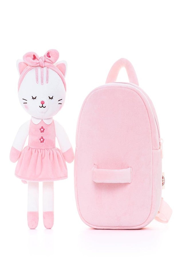 لازادا حقيبة ظهر للأطفال الصغار من لازادا بتصميم قطة، حقائب ظهر للبنات مع لعبة قطة بيضاء قابلة للفصل، مقاس 9 بوصات، مناسبة للأطفال من عمر سنتين فما فوق. - Image 4
