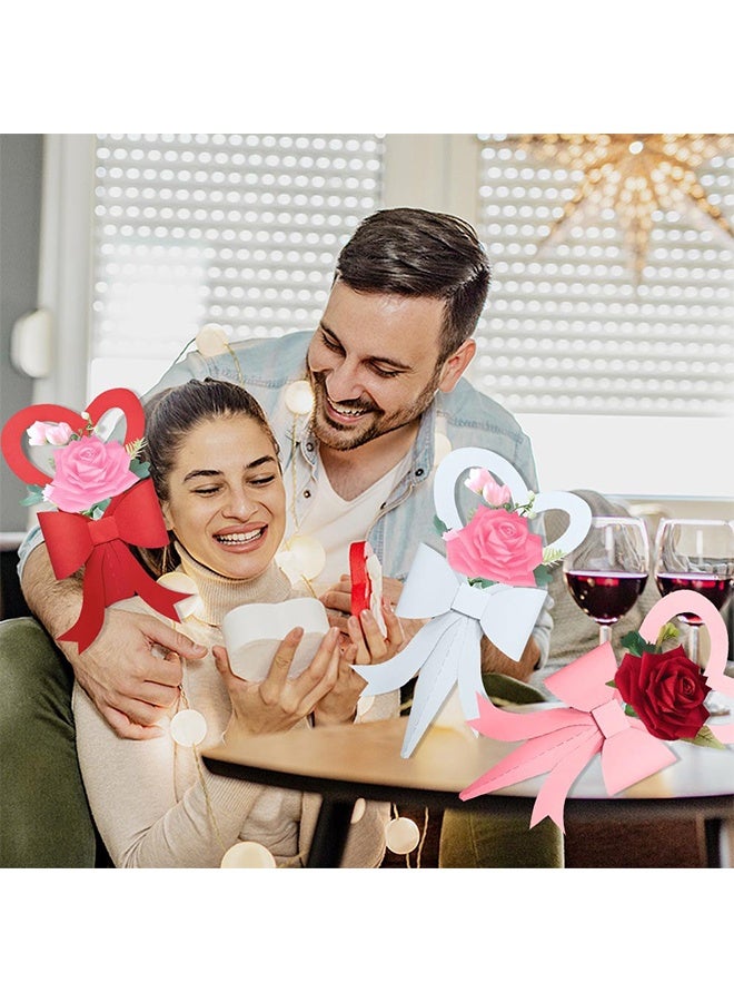 كوانتوم مجموعة صنع باقة زهور مكونة من 6 قطع، باقة زهور ورود يمكنك صنعها بنفسك، وقلب من الورق، اصنع باقة زهور عيد الحب الخاصة بك لحفلات الزفاف والمناسبات الخاصة. - Image 5