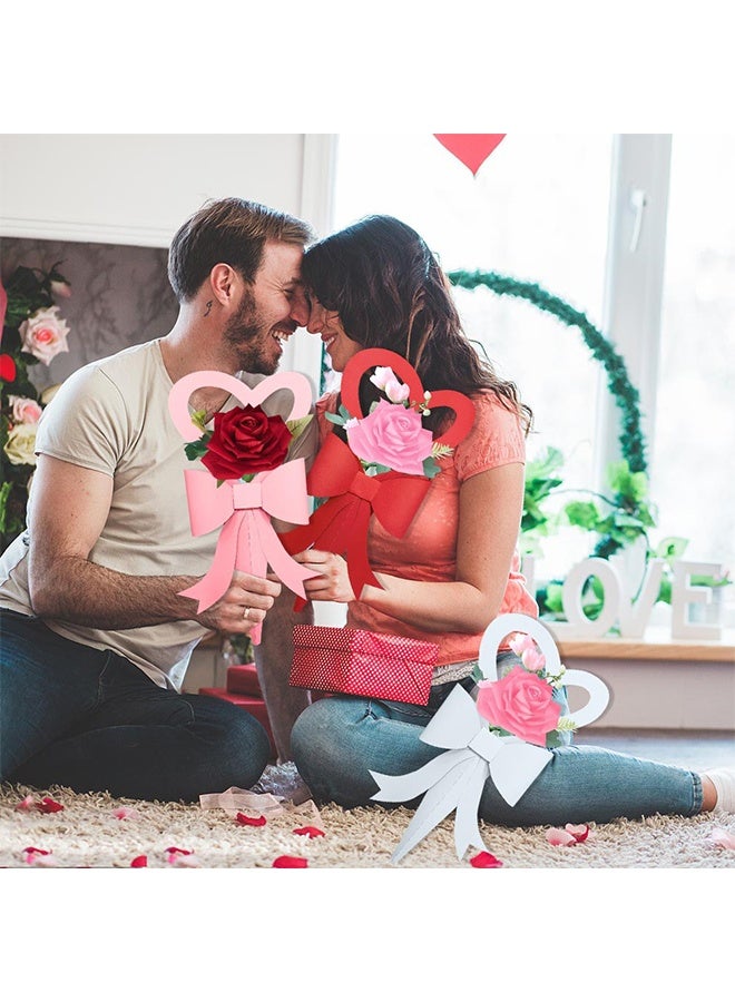 كوانتوم مجموعة صنع باقة زهور مكونة من 6 قطع، باقة زهور ورود يمكنك صنعها بنفسك، وقلب من الورق، اصنع باقة زهور عيد الحب الخاصة بك لحفلات الزفاف والمناسبات الخاصة. - Image 4