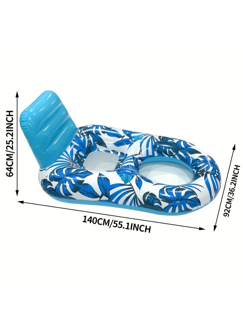 Generic - 1pc Inflatable Leaf Pattern Lounger Floating Row, PVC Swimming Ring Hammock, Swimming Party Entertainment Supplies - Image 1