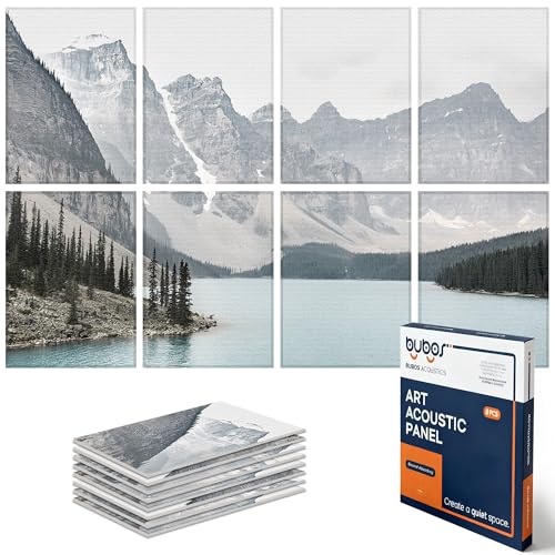BUBOS 8 Pack Art Acoustic Panels Soundproof Wall Panel,47.2X31.4 Inches Sound Absorbing Panel,Self-Adhesive Decorative Acoustical Wall Panels, Acoustic Treatment for Ceiling Home Office（Lake） - Image 1