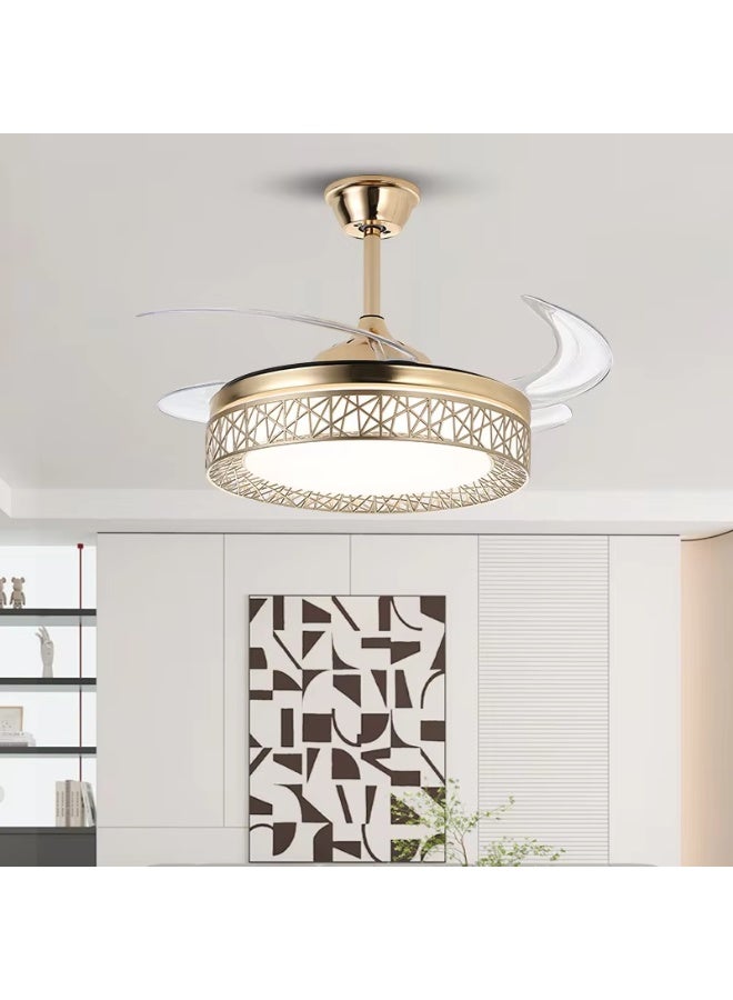 تاسفورا مروحة سقف مع طقم إضاءة LED | جهاز تحكم عن بُعد | شفرات عصرية | تشغيل هادئ بدون ضوضاء | محرك نحاسي | تعتيم وإمكانية تعديل درجة حرارة اللون | 3 سرعات | إضاءة ثلاثية الألوان قابلة للتعديل - Image 2