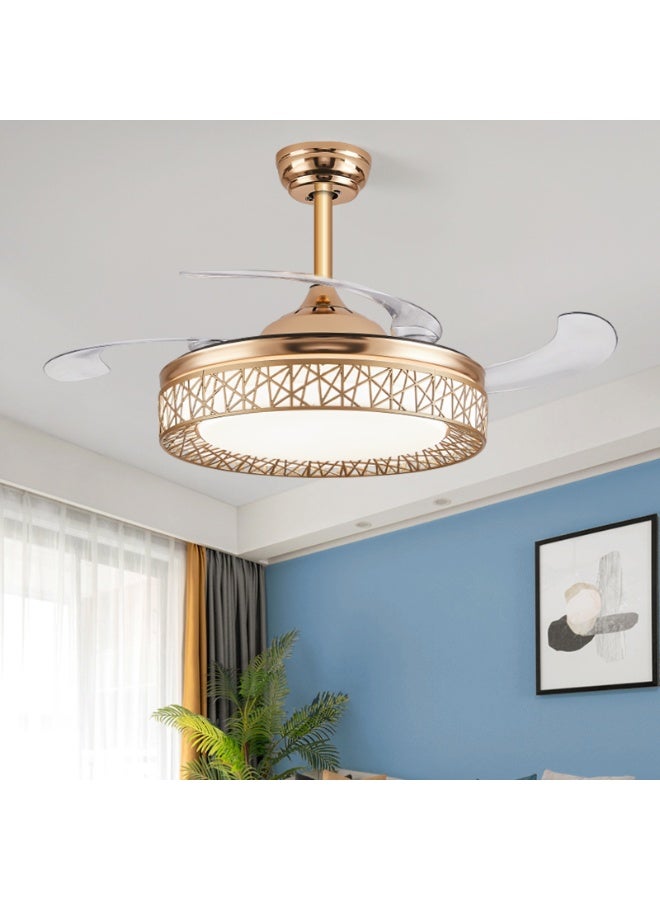 تاسفورا مروحة سقف مع طقم إضاءة LED | جهاز تحكم عن بُعد | شفرات عصرية | تشغيل هادئ بدون ضوضاء | محرك نحاسي | تعتيم وإمكانية تعديل درجة حرارة اللون | 3 سرعات | إضاءة ثلاثية الألوان قابلة للتعديل - Image 4