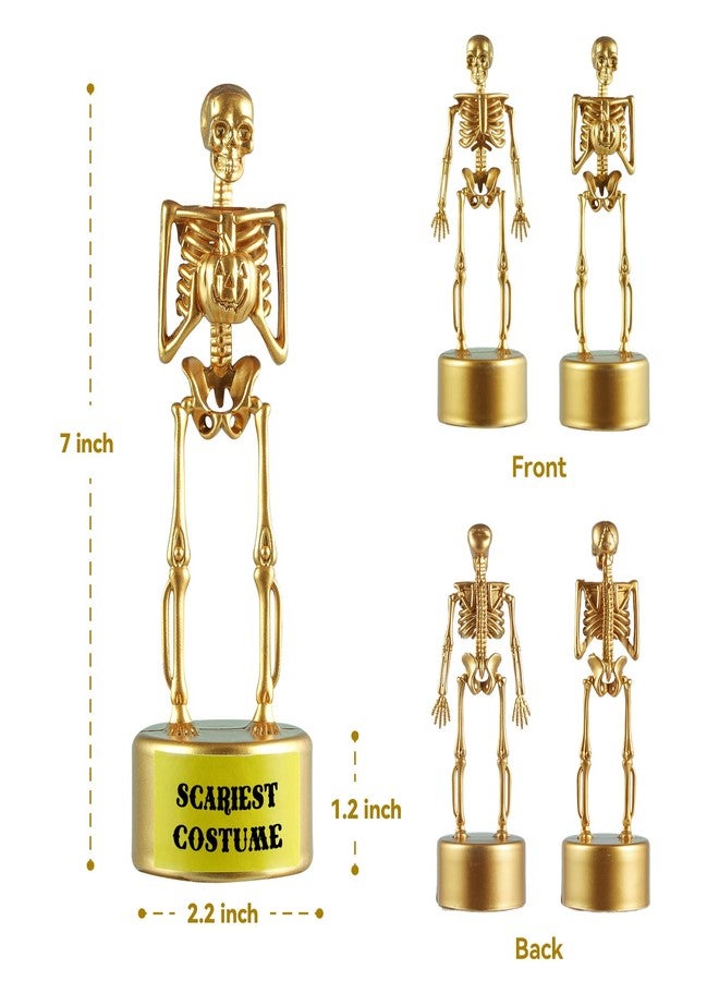 ASONA 12 Pcs Halloween Trophy Awards, 6 Skeleton Trophies 6 Award Medals 1 Marker Pen, Costume Contest Trophies for Kids Adults, Halloween Party Supplies, Table Decorations Classroom Rewards Treats for Kids - Image 3
