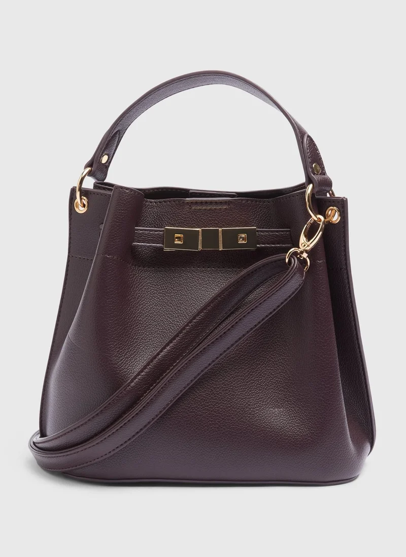 ماتلان Burgundy Mini Bucket Bag