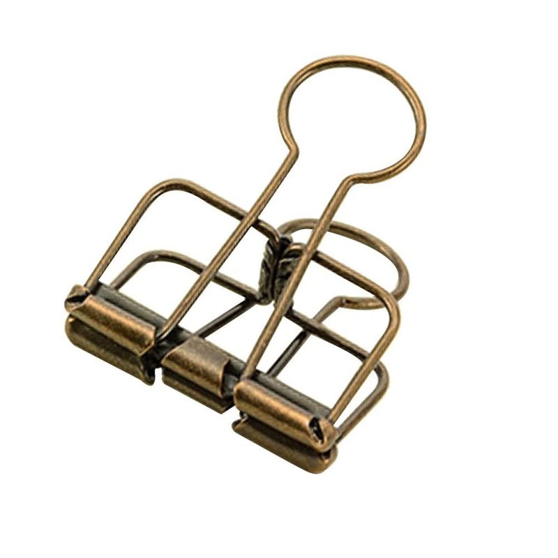 20PCS Binder Clips Medium Metal Binder Clips Bronze Binder Clips Paper Clamps for Office Supplies School Personal Document Organizing