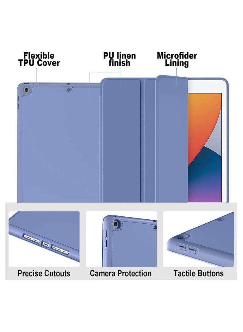 ELTRAZONE iPad 9th/8th/7th Generation case (2021/2020/2019) iPad 10.2-Inch Case with Pencil Holder [Sleep/Wake] Slim Soft TPU Back Smart Magnetic Stand Protective Cover Cases - Image 2