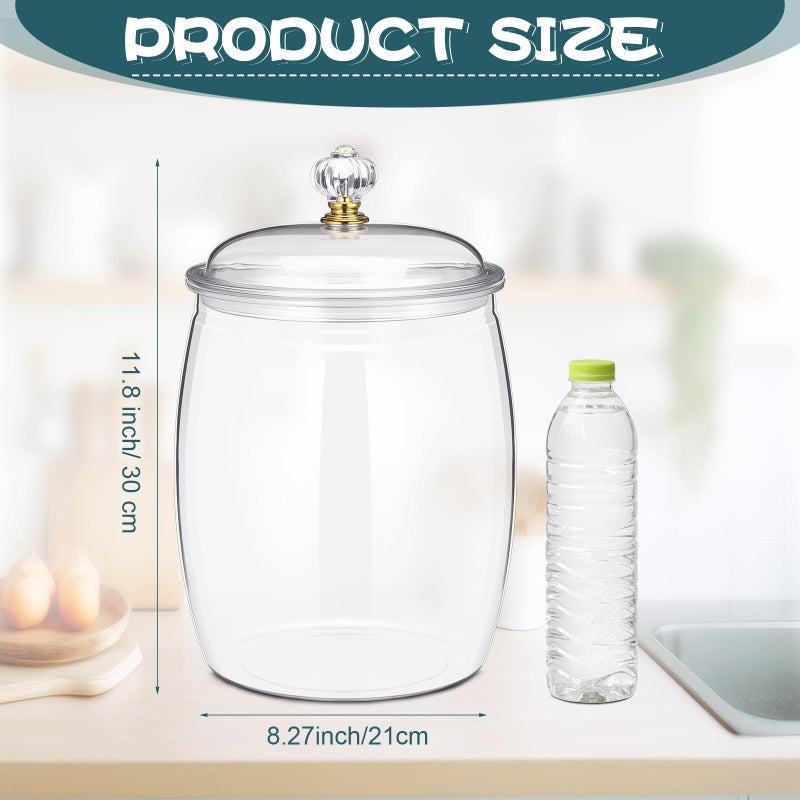 Nuogo 2 Gallon/256 oz Large Candy & Cookie Jar with Lid Plastic Apothecary Jars Large Food Storage Container Unbreakable Kitchen Storage for Cookie, Candy, Snack and Dried Foods DIY Gift - Image 2