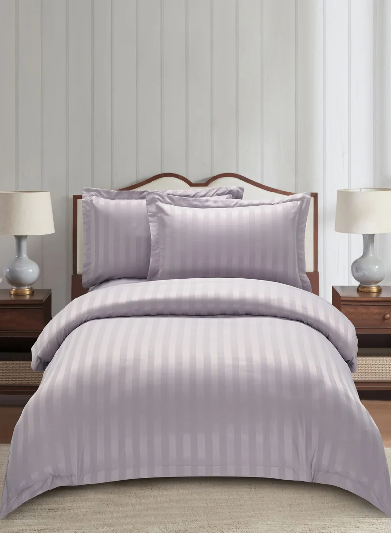 دوناتيلا Striped Comforter Set, Single Size (170x230 cm), 5-Piece Hotel Bedding with 350 GSM Filling – Comforter, Comforter Cover, Fitted Sheet, Pillowshams.