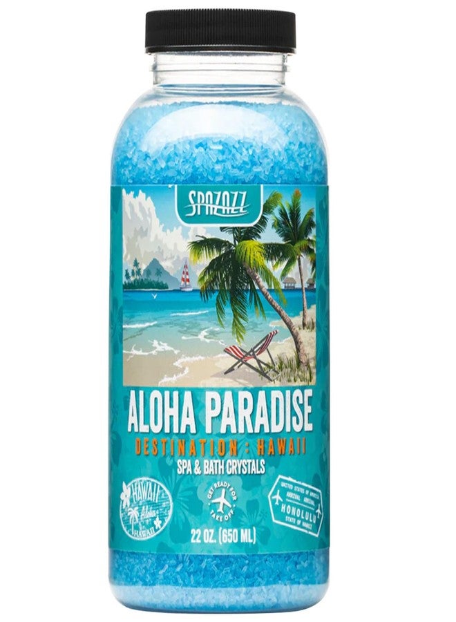Spazazz Destinations - Hawaii - Aloha Paradise - Natural Spa & Bath Salt Aromatherapy Crystals 22oz -Skin Softener - Safe For Your Hot Tub & Kids - Image 1