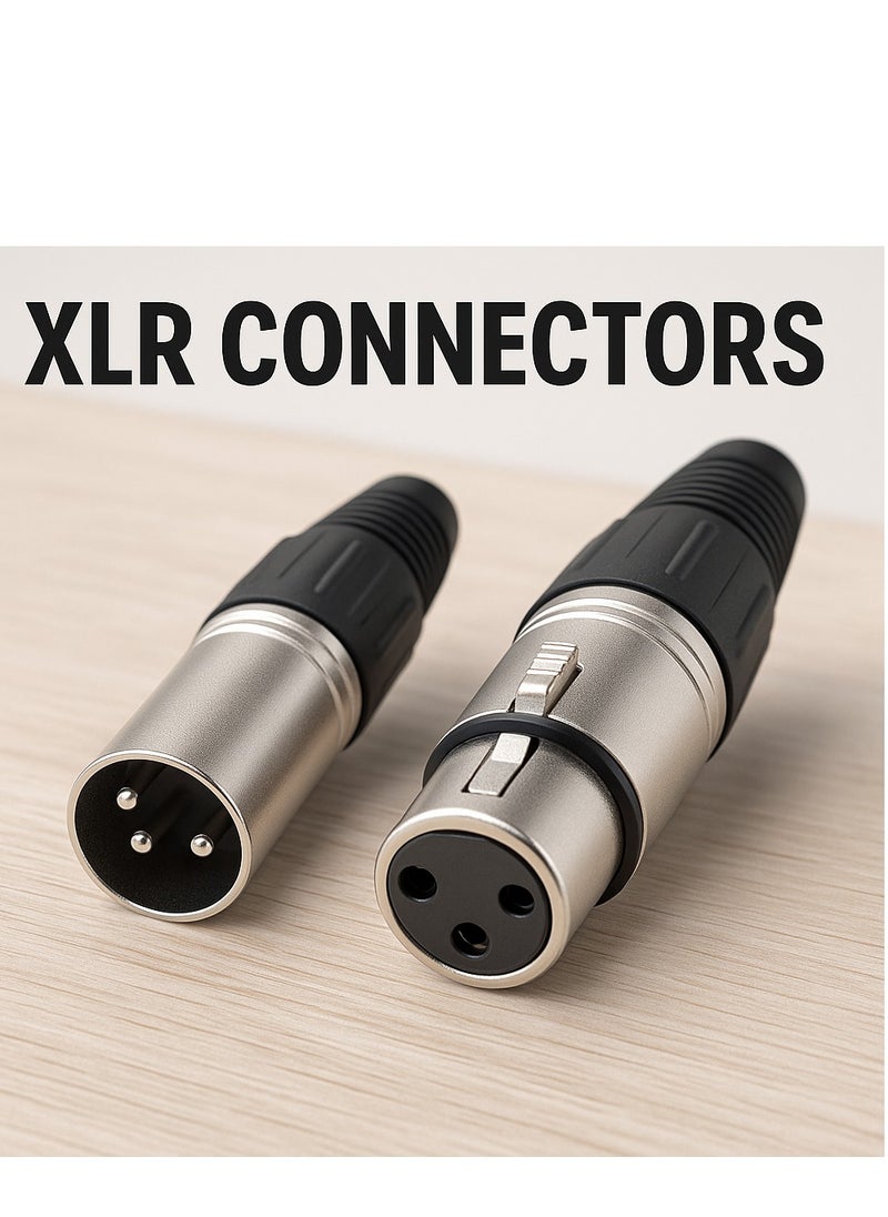 مايك ميوزيك موصل صوتي XLR ثلاثي الأطراف – محول ميكروفون احترافي للميكسر، ومكبرات الصوت، ومعدات الاستوديو  - Image 3