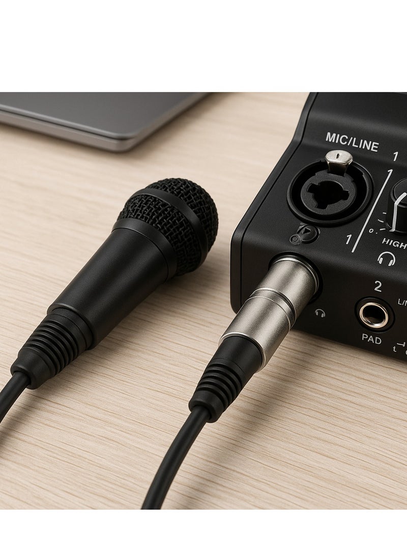 مايك ميوزيك موصل صوتي XLR ثلاثي الأطراف – محول ميكروفون احترافي للميكسر، ومكبرات الصوت، ومعدات الاستوديو  - Image 4