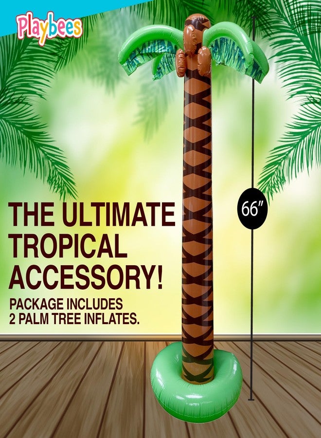 Playbees Giant Inflatable Palm Trees - 2 Pack - 6 Foot Super Sturdy Trees for Luau Parties, Beach Decor, Poolside Ambiance, Tropical Theme Decor & Outdoor Fun, Easy Inflation - Image 2