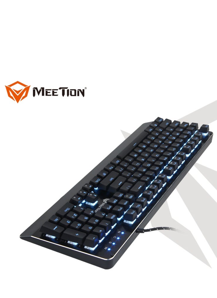 ميشين - تصميم Meetion MK01 الكلاسيكي الأصلي، مفتاح كامل مضاد للظلال، 12 اختصارًا للوسائط المتعددة، كابل USB مجدول، التوصيل والتشغيل، لوحة مفاتيح ميكانيكية RGB متوافقة مع النظام - Image 1