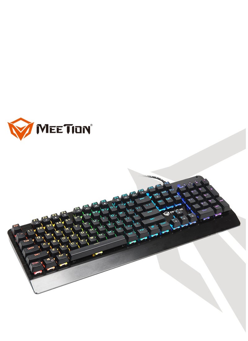 ميشين - تصميم Meetion MK01 الكلاسيكي الأصلي، مفتاح كامل مضاد للظلال، 12 اختصارًا للوسائط المتعددة، كابل USB مجدول، التوصيل والتشغيل، لوحة مفاتيح ميكانيكية RGB متوافقة مع النظام - Image 1
