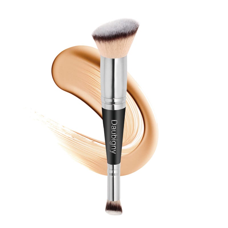 Daubigny Makeup Brushes Dual-ended Foundation Brush Concealer Brush Perfect for Any Look Premium Luxe Hair Rounded Taperd Flawless Brush Ideal for Liquid, Cream, Powder,Blending,Concealer(Angled) - Image 1