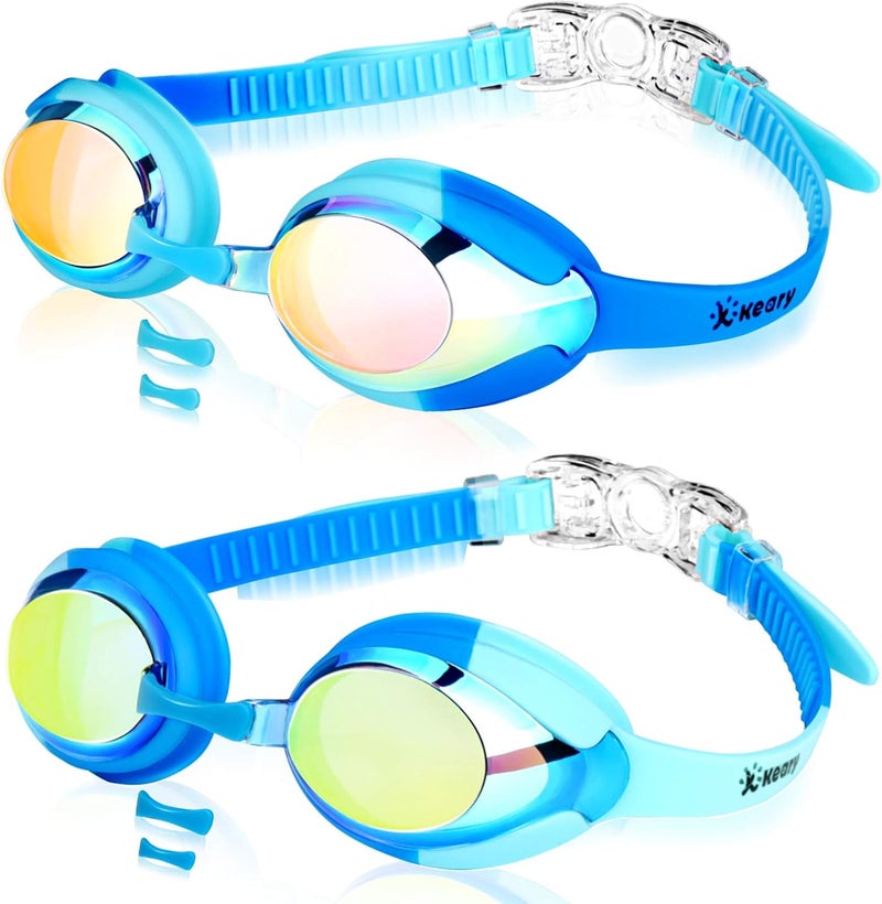 Keary Kids Swim Goggles for Toddler Kids Youth(3-12),Anti-Fog Waterproof Anti-UV Clear Vision Water Pool Goggles - Image 1