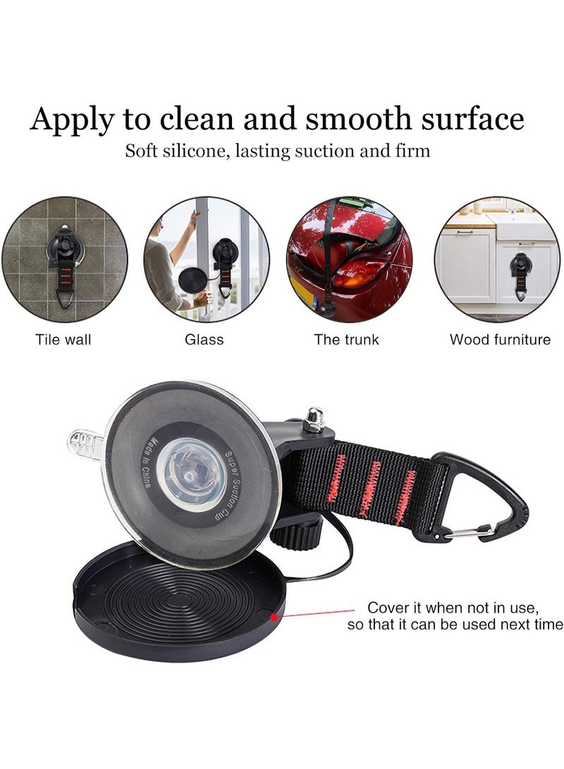 Heavy Duty Suction Cups 4 Pieces with Hooks Upgraded Car Camping Tie Down Suction Cup Camping Tarp Accessory with Securing Hook Strong Power for Awning Boat Camping Trap.(4 pcs) - Image 5