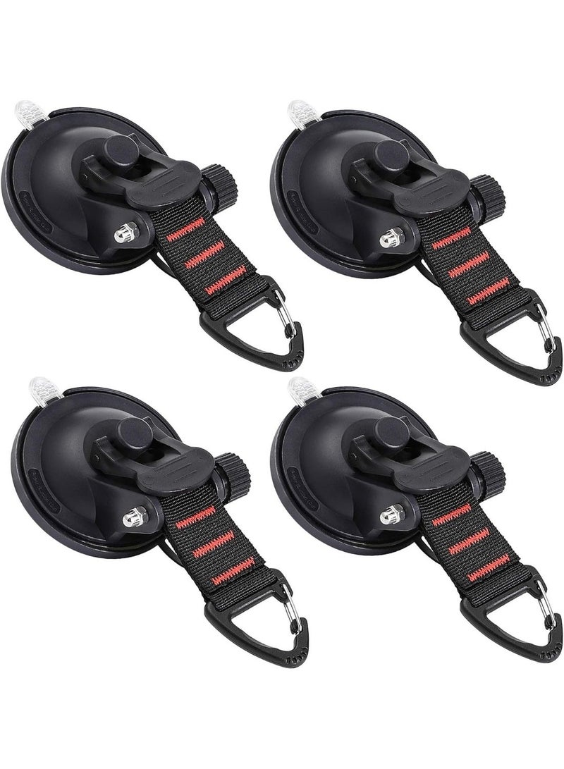 Heavy Duty Suction Cups 4 Pieces with Hooks Upgraded Car Camping Tie Down Suction Cup Camping Tarp Accessory with Securing Hook Strong Power for Awning Boat Camping Trap.(4 pcs) - Image 1
