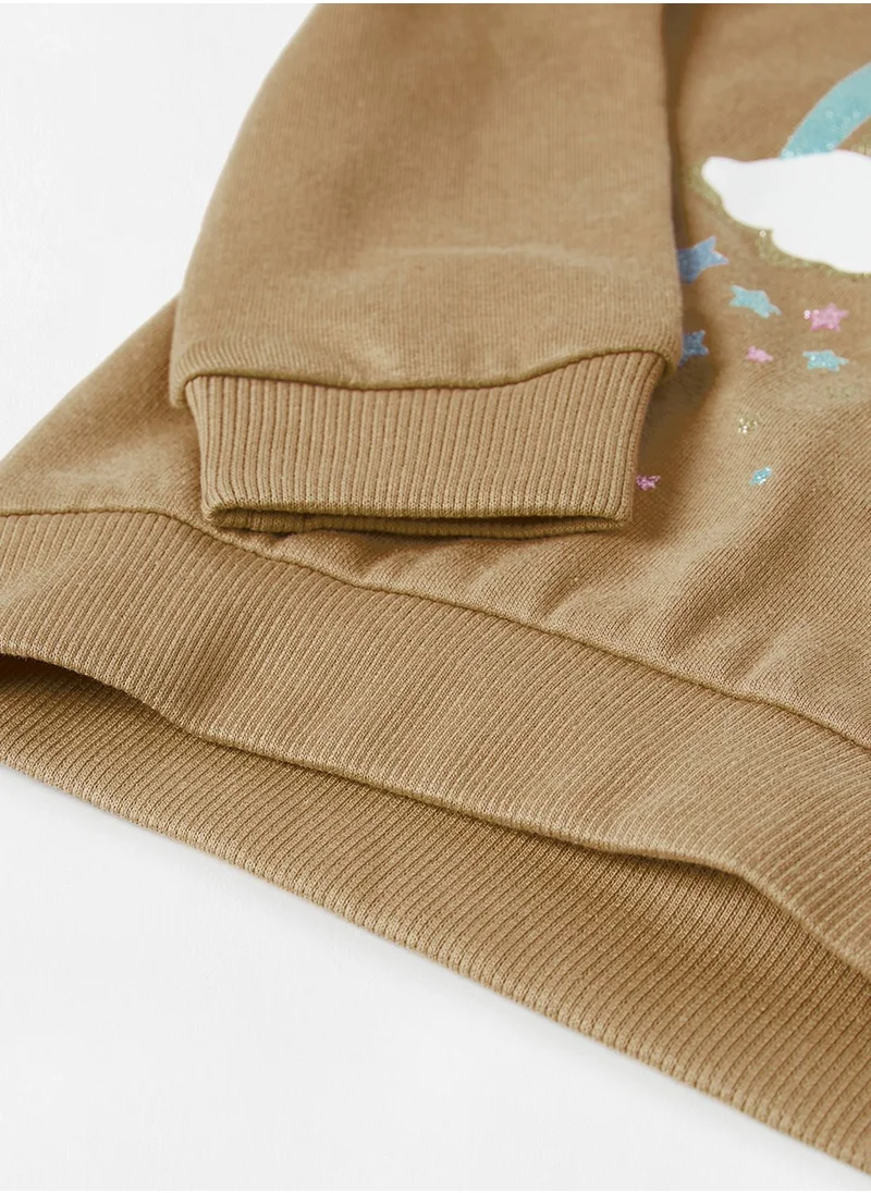 NAME IT Kids Glitter Long Sleeve Sweatshirt