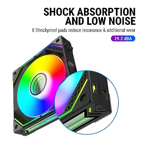 Ant Esports Infinity Flow 3 in 1 120mm ARGB Case Fan Kit with ARGB Infinity Mirror Design and Daisychainable Connections, 2000 RPM, 58.23 CFM Airflow - Black - Image 5