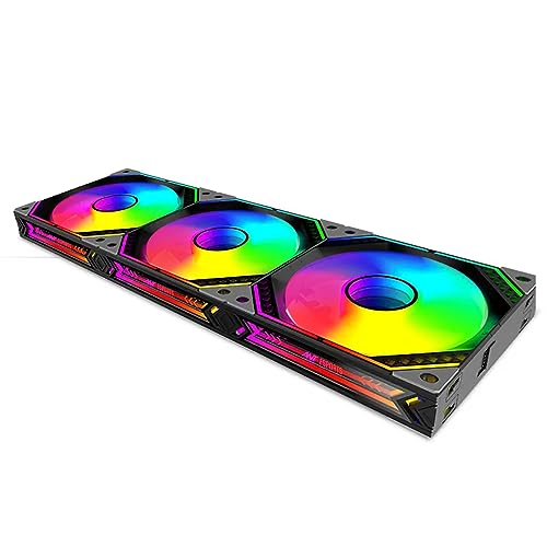 Ant Esports Infinity Flow 3 in 1 120mm ARGB Case Fan Kit with ARGB Infinity Mirror Design and Daisychainable Connections, 2000 RPM, 58.23 CFM Airflow - Black - Image 2
