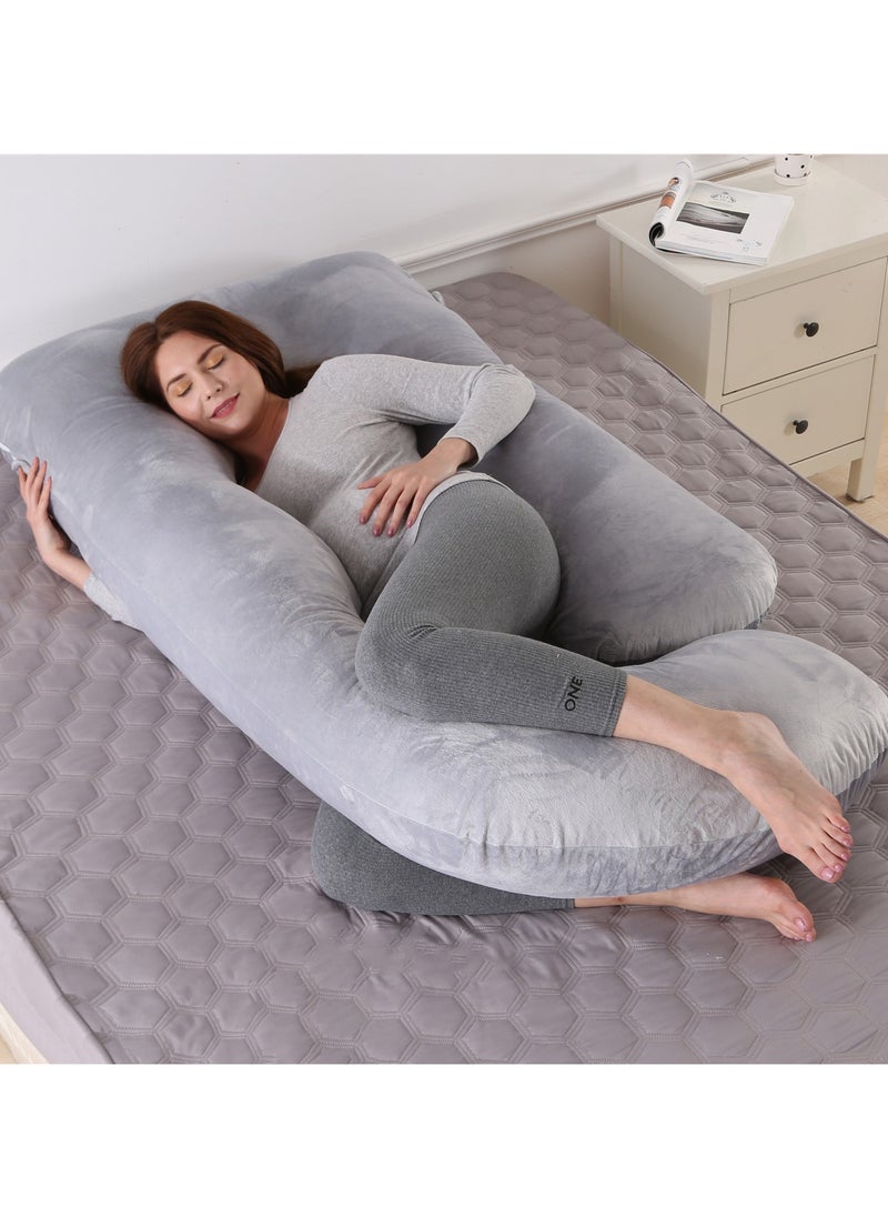 Arabest G+U-Shaped Pregnancy Pillow Full Body Maternity Support Pillow(62"x 28")  - Image 1